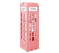 Telephone Booth Bookshelf - 5-Tier Wood Bookcase with Acrylic Door, Floor Standing Storage Cabinet for Kids & Adults