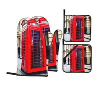 Telephone Booth Print 4-Piece Set Oven Microwaving Waterproof Kitchen Gloves Baking Grilling Gifting