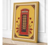 Telephone Booth Vintage Canvas Wall Art Print 36x24 Inch (91 x 61 cm)
