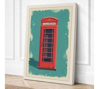 Telephone Box Vintage Canvas Wall Art Print 30x20 Inch
