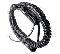 Telephone cable Coiled mains Flex Curly Spring Cord, 2 Cores Wavy Shrinkable Cable 18AWG 20AWG 24AWG Pure Copper Elastic Telescopic Power Extension(0.5mm2 20awg,Stretch 3.75 Meters)