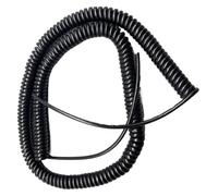 Telephone cable Coiled mains Flex Curly Spring Cord, Black 5 Cores Wire Power Extension Telescopic Spiral Cable Copper Core Elastic Shrinkable(Stretch 2.5 Meters)