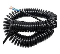 Telephone cables, 3 Core 2.0mm Square Spiral Wire Pure Copper Large Circle Power Cord Black Cable Telescopic(Wit,Stretch 5 meters)