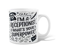 Telephone Ceramic Coffee Mug, Contemporary Fanciful Paperclip Envelope None Black Novelty Office Drinking Cup with Handle Ideal for Friends Family Lovers Eldership Senior Co-Worker 11 Oz