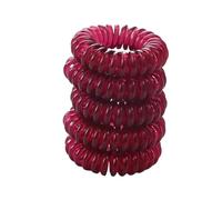 Telephone Cord Hair 10pcs Colorful Elastic Hair Ties Telephone Cord Plastic Hair Band Rubber Scrunchies Hair Accessories Headwear Stretch Head Band(10 pcs wine red)