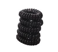Telephone Cord Hair 10pcs Colorful Elastic Hair Ties Telephone Cord Plastic Hair Band Rubber Scrunchies Hair Accessories Headwear Stretch Head Band(10 pcs black)