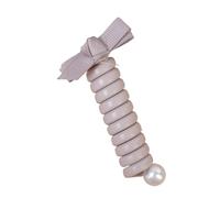 Telephone Cord Hair 2pcs Bow Elastic Rubber Bands For Women Girls Telephone Wire Hair Ties Loop Spiral Coil Hairbands Ponytail Holder Accessories(Bow- grey)