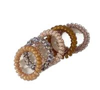 Telephone Cord Hair Band 5pcs/Set Telephone Cord Scrunchies Spiral Hair Ties Gradient Color Checkered Print Phone Cord Elastic Hair Band Hair Accessories For Women And Girls(6)