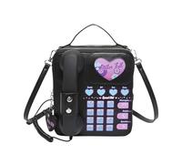 Telephone Crossbody Bag PU Phone Shaped Shoulder Bag,Pink 22x20x7cm | PU material 3.5mm audio jack connects to phone answer calls crossbody design compact size 22x20x7cm holds