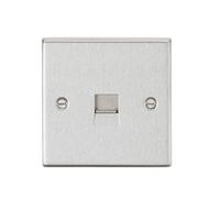 Telephone Extension Outlet - Square Edge Brushed Chrome