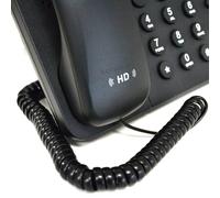 kenable Telephone Handset Coiled RJ10 Plug to RJ10 Plug Cable Lead Black 2m