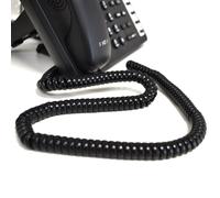 kenable Telephone Handset Coiled RJ10 Plug to RJ10 Plug Cable Lead Black 5m [5 metres]