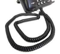 Telephone Handset Coiled RJ10 Plug to RJ10 Plug Cable Lead Black 6m