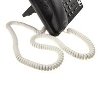 kenable Telephone Handset Coiled RJ10 Plug to RJ10 Plug Cable Lead White 5m [5 metres]