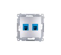 Telephone Jack Dual 2xRJ12 Silver Simon 54 DT2.01/43