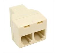 Telephone Line Plug Adapter Three-way Head Splitter Expanded Connector Modular Jack 2 For 2 Distribution 2 Pcs Nice and clever