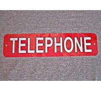 Telephone Public Pay Coin Vintage Replica Phone Booth red #3 Street Metal tin Sign 4x16 inch