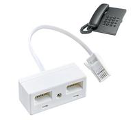 Telephone Rj11 Double Adapter, Rj11 One Male Plug to 2 Female, Bt Telephone Splitters, White One Bt Plug to Two Bt Sockets Splitter for Fax, Landline, Telephone Equipment, Modem