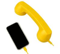Telephone-Style Type-C Receiver with Input, Yellow | Handset Output and Built-in Microphone, Plug-and-Play Setup, Control for Calls and Online Meetings