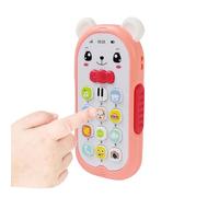 Telephone Toy - Cute Cartoon Analog Phone With Soft Light Volume Control | Early Education Pretend Play Cellphone For | Suitable For 6 Months+, Pink Yellow Options, 3xAAA Not Inclu