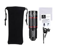 Telephoto Lens - HD 28X Zoom Lens Attachment Univeŕsal Clip | Adjustable Mini Tripod Connection Frame | Shоot Clear Distant Concerts Sports & Wildlife Photos With Portable Storage Box | Black