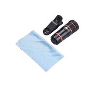 Telephoto Phone Lens Clip On for zoom Aluminium Telephoto Phone | Adjustable focus, clear distant shots, aluminum alloy, secure clip, black or white finish