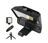 Teleprompter, A10 Teleprompter Prompter Kit With Phone Holder Fill Light Desktop Tripod Remote Control For Portable Smartphone Camera, Online Teaching Live Streaming