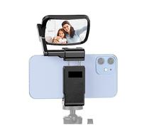 Teleprompter Flip Mirror Kit Phone Camera Periscope Vlog Selfie Bracket Phone Clip With Cold Shoe Universal Wide Device Compatibility