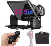 Teleprompter, MOMAN MT12 Metal Prompter Kit 12 inch for 12.9inch iPad Tablets with APP Remote Control for DSLR Camera Camcorder Smartphone Mobile, Tablet-Teleprompter-Autocue-Camera-Prompting