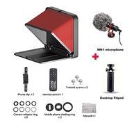 Teleprompter TC7 Fold Prompter Portable Teleprompter For Phone Camera For Live Interview Video For 7.9 Inch Tablet Smartphone Wide Device Compatibility(Red Tripod MM1)