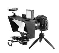 Teleprompter, Teleprompter Mini Phone Camera For Interview Voice Player Resuming Portable Mobile Prompter With Control Remote,for Live Streaming(Kit 2)