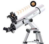 Telescope,100mm Aperture 900mm FL w/Star-Finding System for iOS/Android, Metal AZ w/high-Precision Adjustment, Telescope for Adults high Powered, Ideal for Astronomy Enthusiasts/Beginners/Kids,White