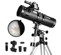 Telescope 130EQ Newtonian Reflector Telescopes for Adults, Professional Telescopes for Adults Astronomy, Comes with 1.5X Barlow Lens Smartphone Adapter & 13% T Moon Filter