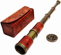 Telescope 1920 Dollond London Brass Telescope Handicraft Antique Marine Spyglass Telescope Nautical Handheld Antique with Leather Box
