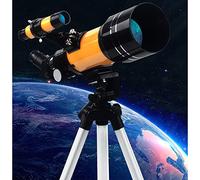 Telescope 70mm Aperture 300mm - for Kids & Adults Astronomical Portable Telescopes AZ Mount, with Tripod Phone Adapter, Carrying Bag (Yellow A)