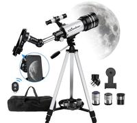 Telescope 70mm Aperture 400mm -Magnification 24-180X, Astronomical Portable Refracting Telescope Fully Multi-Coated High Transmission Coatings AZ Mount with Tripod &Wireless Control & Carrying Bag
