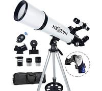 Telescope 80mm Aperture 600mm - Astronomical Portable Refracting Telescope Fully Multi-coated High Transmission Coatings AZ Mount with Tripod Phone Adapter, Wireless Control, Carrying Bag. Easy Set Up