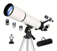 Telescope 80mm Aperture 600mm - Astronomical Portable Refracting Telescopes Fully Multi-Coated High Transmission Coatings AZ Mount with Tripod Phone Adapter, Carrying Bag.