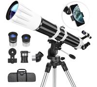 Telescope, 90mm Aperture 900mm Astronomical Refractor Telescope for Adults High Powered - Multi-Coated Professional Telescopes for Astronomy Beginners with AZ Mount, Portable Carry Bag, Phone Adapter