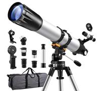 Telescope,90mm Aperture 900mm Refractor Telescopes,Magnification 450X High Powered Telescope,Professional Telescopes for Adults & Kids with Remote Control,Phone Adapter,Tripod,Carrying Bag