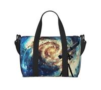 Telescope and Space Galaxy Printed Travel Bag Duffle Bag for Men Women, Large Water Resistant Gym Bag Weekend Holdall Bag with Shoulder Strap