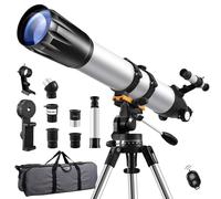 Telescope, Astronomical Telescope for Adults, 90 mm Aperture 900 mm Portable Travel Telescope, with Viewfinder Scope, for Beginners and Children, Tripod Astronomy Telescope