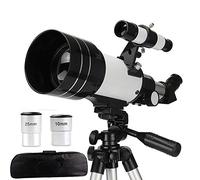 Telescope Astronomical Telescope, HD Refractor Telescope with Adjustable Tripod and Phone Holder, 70mm Fully Coated Lens, Barlow Lens for Beginners and Kids Telescope