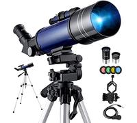 Telescope Astronomy 70/400 Telescope Telescope for Kids Beginner Amateur Astronomers with Smartphone Adapter Tripod Bag Barlow and Moon Filter Telescopes,Birtay Gift,Boy Gift Warm as ever