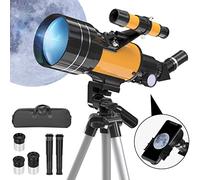 Telescope Astronomy, Telescopes for Adults, 70/300 mm Aperture Refractor Telescope for Children and Beginners, with Phone Adapter and Tripod for Observing Planets and Moon (15 x 150x)