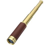 Telescope Brass Spyglass Monocular,Waterproof Pocket,25x30 Zoomable Collapsible Vintage Monocular for Outdoor Nautical Camping Birds Watching Traveling