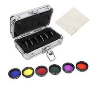 Telescope Filter Kit, 6pcs Colorful 1.25inch Optical Glass Filters in Aluminum Alloy - Complete with Storage Box for Telescopes and Eyepieces