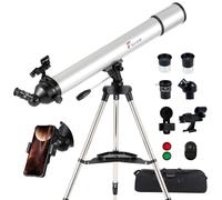 Telescope for Adults, 80mm Aperture High-Powered Astronomy Telescopes with 900mm Focal Length, 270X Professional Refractor Telescope, Stainless Steel Tripod, Red Dot Finder, Carry Bag, Phone Adapter