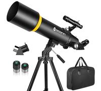 Telescope for Adults, 90mm Aperture, 600mm Refractor Telescope for Kids and Beginners, Telescopes for Adults, Astronomy with Handbag and Phone Adapter