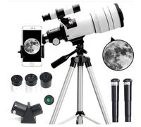 Telescope for Adults & Kids, 300mm Portable Telescope with an Phone Adapter & A Remote 70mm Aperture Astronomical Refractor Telescopes, Adjustable Tripod, for Astronomy Beginners (15X-150X)